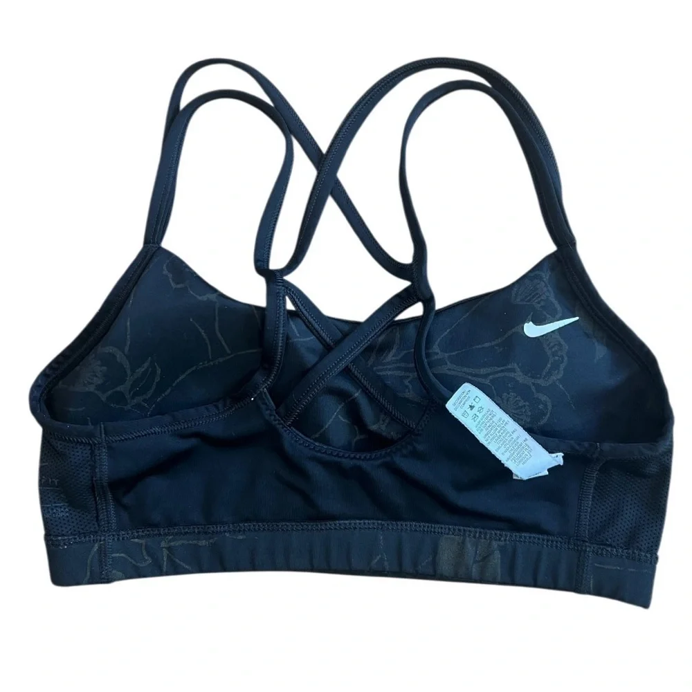 Nike Intimate Bra Size M black with floral design